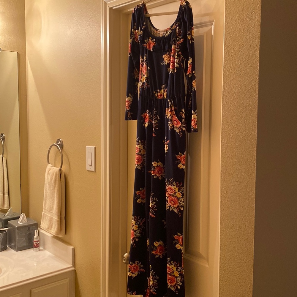 Girls floral one piece jumpsuit, long sleeves, Size 10